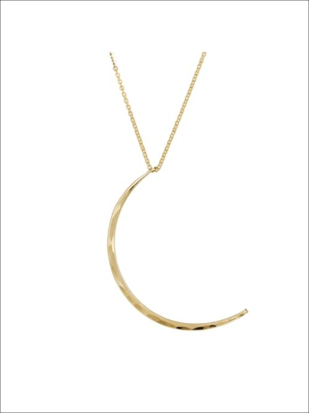 Women's 20" Luna Moon Pendant Necklace, PVD Coated Gold, Waterproof